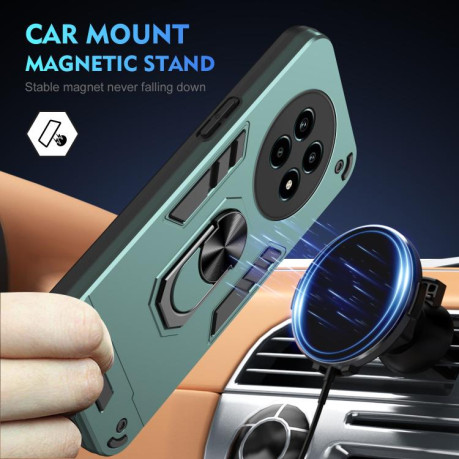 Ударозащитный чехол Shockproof Metal Ring Holder для Realme 13 Pro / 13 Pro+ - зеленый