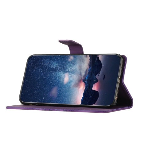 Чехол-книжка Diamond Embossed Skin Feel для Samsung Galaxy S23 5G - фиолетовый