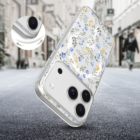 Чохол Tech-Protect FlexAir Hybrid з MagSafe на iPhone 17 Pro - Daisies with Leaves