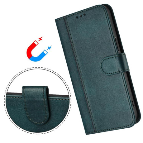 Противоударный чехол Racing Line Splicing Buckle Retro Leather для Realme GT 7 Pro - зеленый