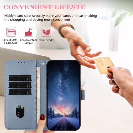 Чехол-книжка Metal Bow Leather для Xiaomi Redmi Note 14 4G 164.84mm -  голубой