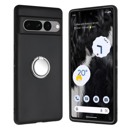 Противоударный чехол Matte with Ring Holder для Google Pixel 8a - серебристый