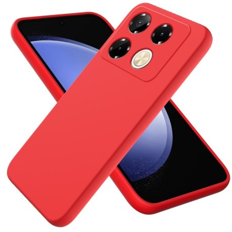 Силиконовый чехол Solid Color Liquid Silicone на Infinix Note 40 Pro 4G - красный
