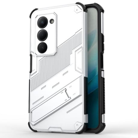 Противоударный чехол Punk Armor с подставкой на Xiaomi Redmi 15 5G / 4G EU 171mm - белый