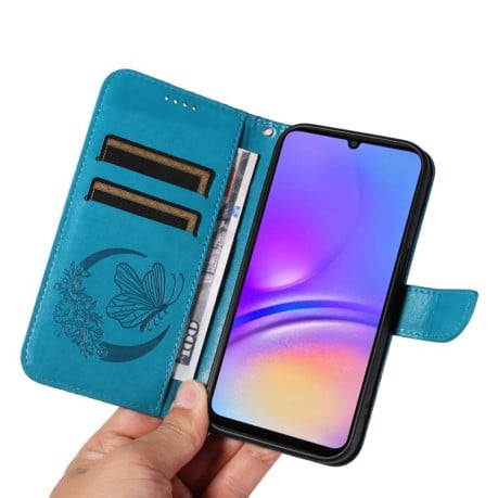 Чехол-книжка Swallowtail Butterfly Embossed Leather на Samsung Galaxy A07 5G - синий
