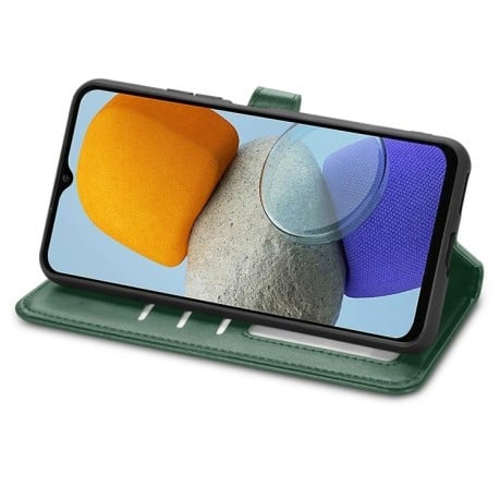 Чохол-книжка Retro Solid Color на Samsung Galaxy M23 - зелений