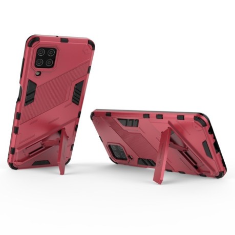 Противоударный чехол Punk Armor для Samsung Galaxy M32/A22 4G - пурпурно-красный