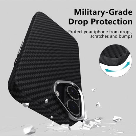 Чехол Tech-Protect Ion Carbon MagSafe на iPhone 17 - black and silver