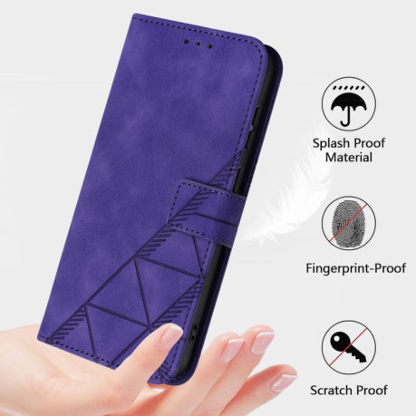 Чохол-книжка Crossbody 3D Embossed Flip Leather Xiaomi Redmi Note 14 4G 164.48mm - фіолетовий
