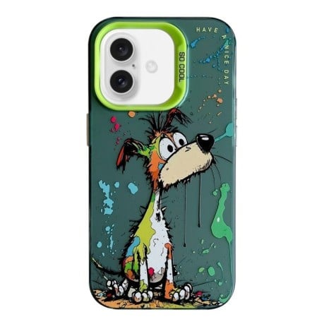 Чехол Animal Pattern Oil Painting Series для iPhone 16 Pro - Dog