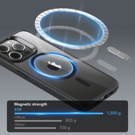 Оригінальний чохол ESR Classic Hybrid Case HaloLock (MagSafe) на iPhone 15 Pro Max - прозоро-чорний
