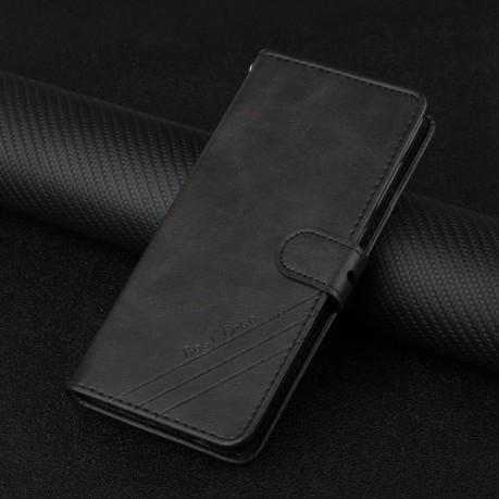 Чехол-книжка Stitching Style 2-Color на Samsung Galaxy S21 FE - черный