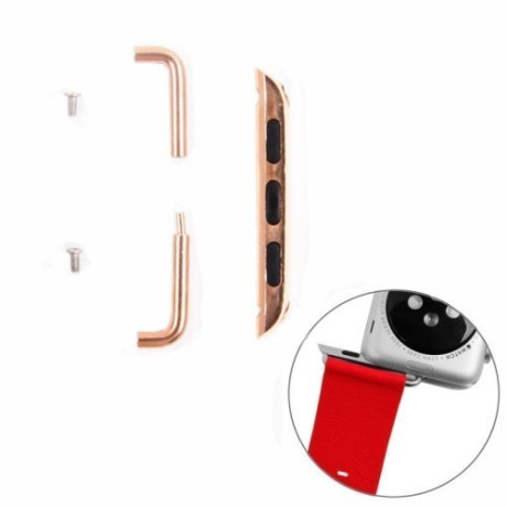 Комплект Металлические коннекторы Розовое Золото для Apple Watch 38 mm