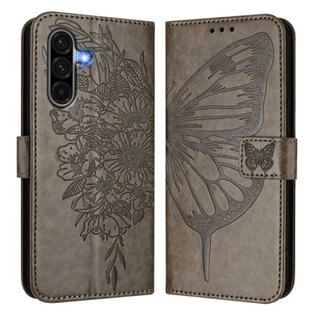 Чохол-книжка Embossed Butterfly  для Samsung Galaxy A56 5G - сірий