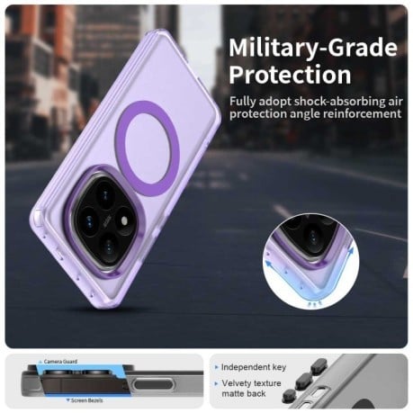 Протиударний чохол MagSafe Holder PC Hybrid для Xiaomi Redmi Note 14 Pro 5G/Poco X7 - фіолетовий