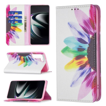 Чехол-книжка Colored Drawing Series на Samsung Galaxy S22 Plus 5G - Sun Flower