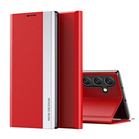 Чехол-книжка Electroplated Ultra-Thin для Samsung Galaxy A55 - красный