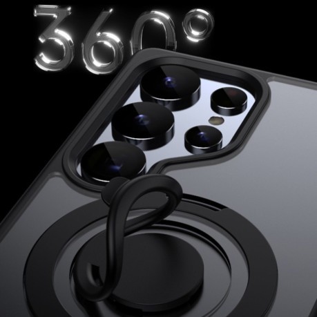 Протиударний чохол Frosted MagSafe with 360 Degree Rotating Holder  для Samsung Galaxy S25 Ultra 5G - синій
