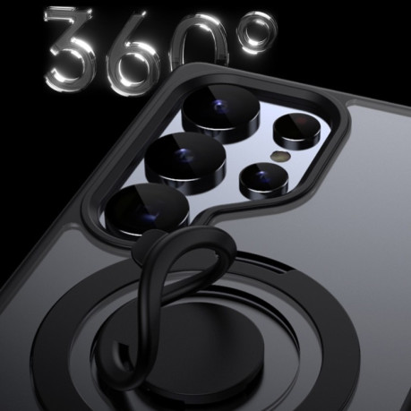 Протиударний чохол Frosted MagSafe with 360 Degree Rotating Holder  для Samsung Galaxy S25 Ultra 5G - сірий