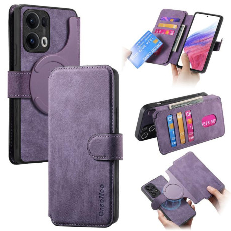 Чехол-книжка CaseNeo MagSafe RFID Anti-theft Retro Leather для OPPO Reno13 Pro - фиолетовый