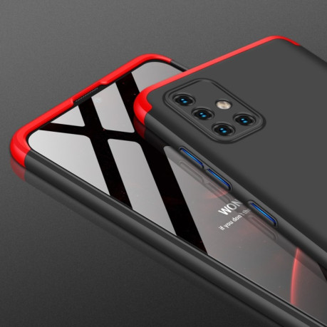 Протиударний чохол GKK Three Stage Splicing Full Coverage Samsung Galaxy A51 - чорно-червоний