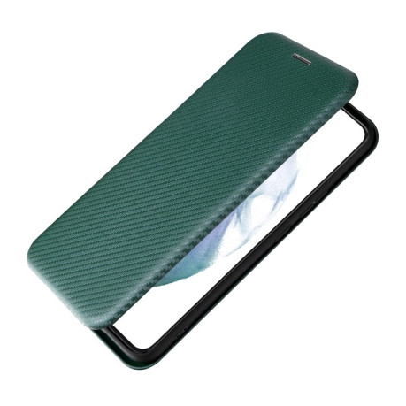Чохол-книжка Carbon Fiber Texture на Samsung Galaxy S22 - зелений