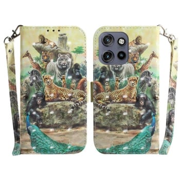 Чехол-книжка 3D Painting для Motorola Edge 50 Neo 5G Global - Zoo