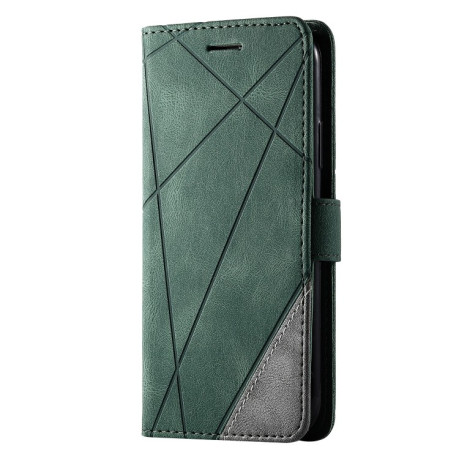 Чехол-книжка Rhombus Texture на iPhone XS / X - зеленый