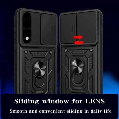 Чохол зі шторкою на камери Sliding Camshield та кишенькою для карт на OnePlus Ace 5 Ultra/Nord 5 - сріблястий