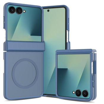 Чехол Skin Feel TPU Hybrid PC Magnetic с мягким покрытием, магнитом и крышкой петли на Samsung Galaxy Flip8 5G — синий