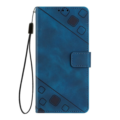 Чехол-книжка Skin-feel Embossed для Realme GT 7 Pro 5G - синий