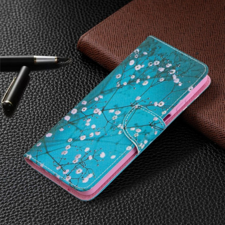 Чехол-книжка Colored Drawing для Samsung Galaxy A12/M12 - Plum Blossom