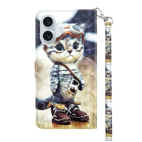 Чохол-книжка 3D Painting для iPhone 16 Plus - Cat