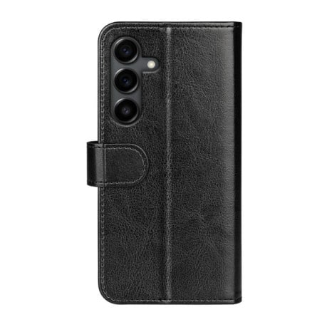 Чехол-книжка с фактурой R64 и магнитным хлястиком на Samsung Galaxy S25 FE 5G - черный