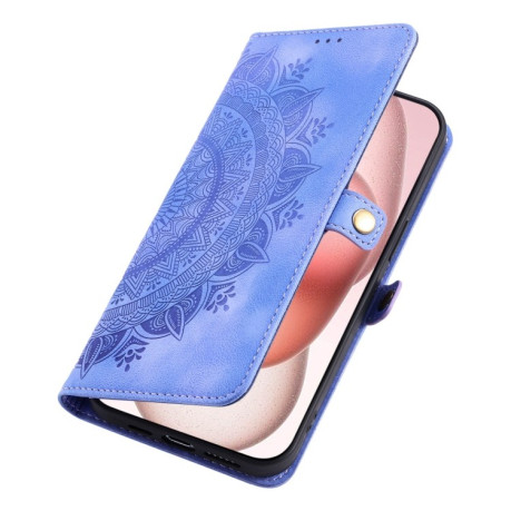 Чехол-книжка Totem Embossed Magnetic Leather для iPhone 16 Pro Max - фиолетовый