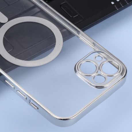Протиударний чохол MagSafe Electroplating Straight для iPhone 14 Plus - сріблястий