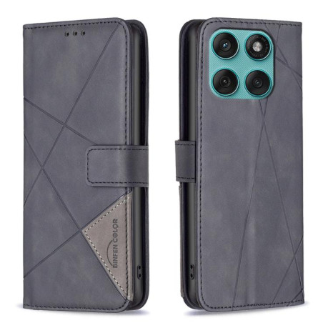 Чохол-книжка Rhombus Texture на Motorola Edge 60 Fusion - чорний