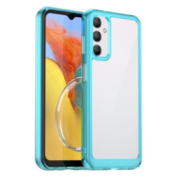 Противоударный чехол  Colorful Acrylic Series с цветной силиконовой боковиной на Samsung Galaxy M14 5G - голубой