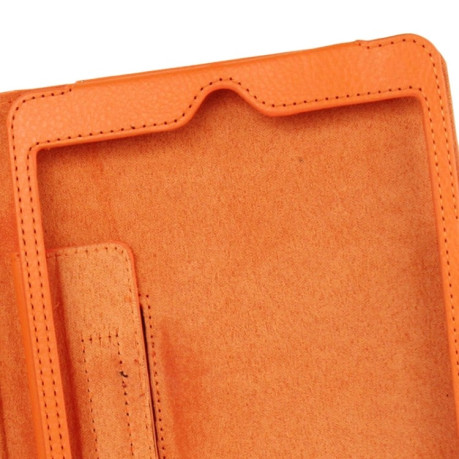 Чехол-книжка Litchi Texture 2-fold на iPad mini 1 / 2 / 3 - оранжевый
