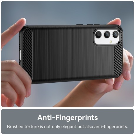 Протиударний чохол Brushed Texture Carbon Fiber на Samsung Galaxy A34 5G - чорний