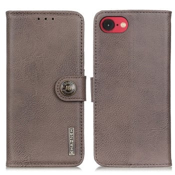 Чехол-книжка KHAZNEH Cowhide Texture на iPhone 16e - хаки