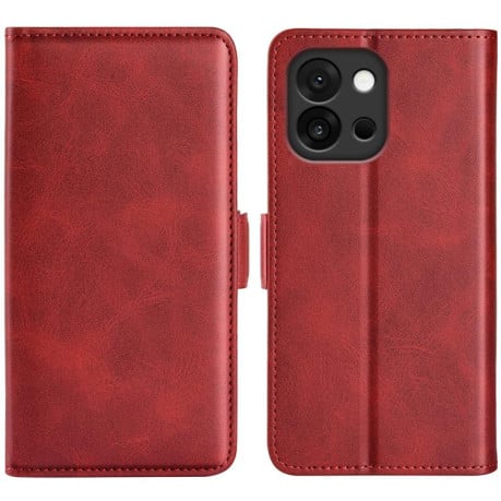 Чехол-книжка Dual-side Magnetic Buckle для OnePlus 13T - червоний