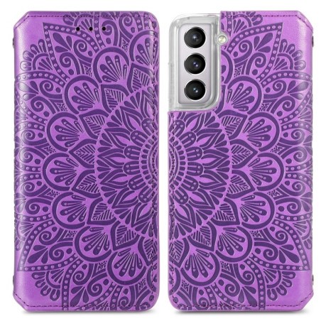 Чехол-книжка Blooming Mandala для Samsung Galaxy S22 5G - фиолетовый
