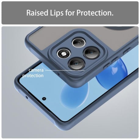 Чехол Fan Dun Series гибрид с Magsafe и защитой камеры на Motorola Moto G86 5G - синий