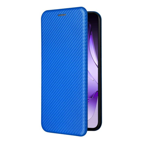 Чехол-книжка Carbon Fiber Texture на OPPO Reno13 5G Global - синий