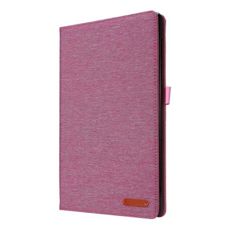 Чохол-книжка Fabric Leather для Realme Pad 10.4 - пурпурно-червоний