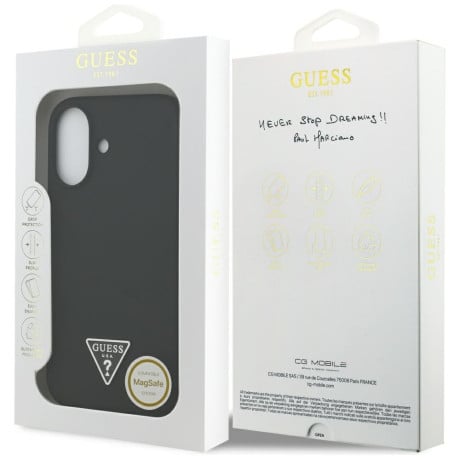 Оригінальний силіконовий чохол Guess Silicone Triangle Logo з MagSafe на iPhone 17 - Black