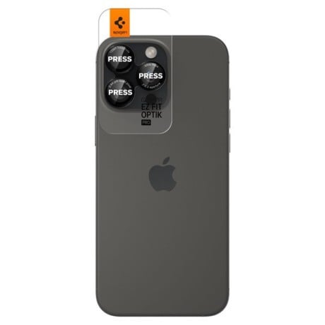 Защитное стекло на камеру Spigen Optik Pro L-Series Glas.tR EZ Fit для  iPhone 14 Pro / Pro Max / 15 Pro / Pro Max / 16 Pro / 16 Pro Max - Black with Red Edge