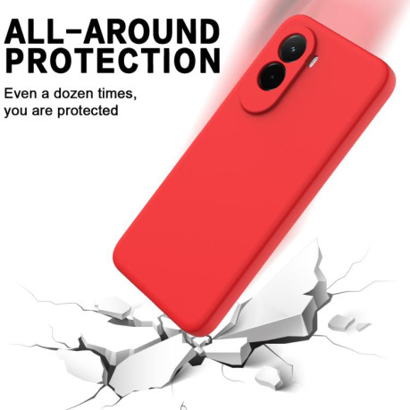 Силіконовий чохол Solid Color Liquid Silicone на Xiaomi Poco M7 4G 169mm — червоний