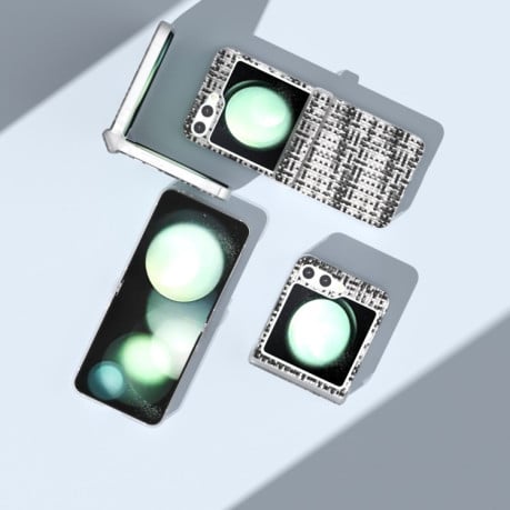 Чехол Grid Texture для Samsung Galaxy  Flip 6 5G - черно-белый